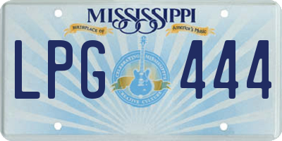 MS license plate LPG444