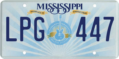 MS license plate LPG447