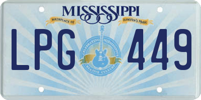 MS license plate LPG449