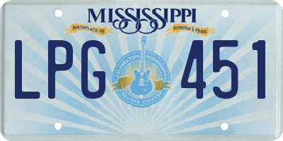 MS license plate LPG451