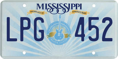MS license plate LPG452