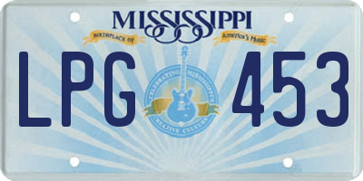 MS license plate LPG453