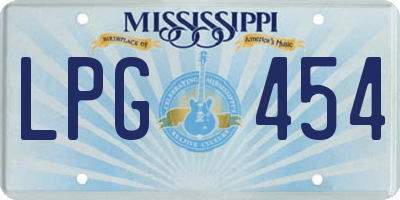 MS license plate LPG454