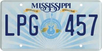 MS license plate LPG457