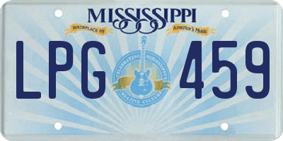 MS license plate LPG459