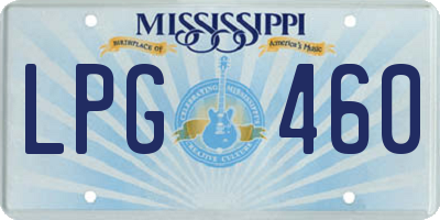 MS license plate LPG460