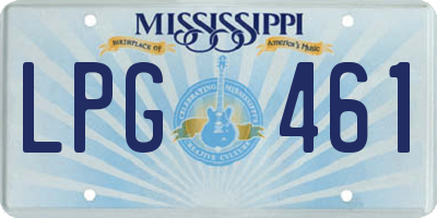 MS license plate LPG461