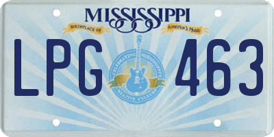 MS license plate LPG463