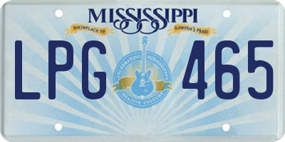 MS license plate LPG465