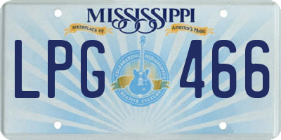 MS license plate LPG466