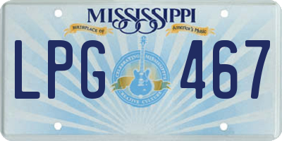 MS license plate LPG467