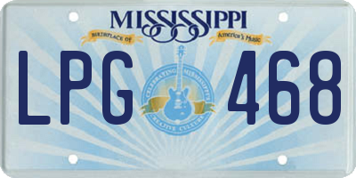 MS license plate LPG468