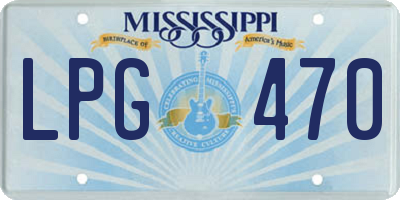 MS license plate LPG470
