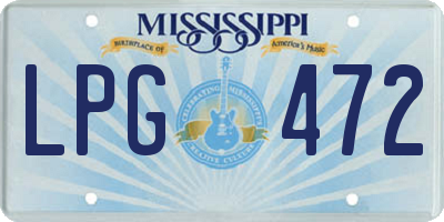 MS license plate LPG472