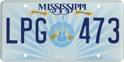 MS license plate LPG473