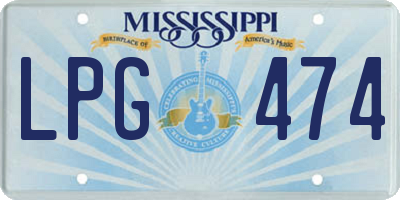 MS license plate LPG474