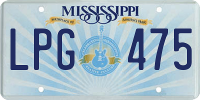MS license plate LPG475
