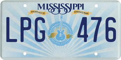 MS license plate LPG476