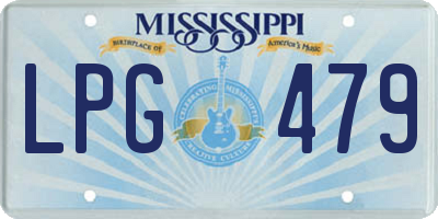 MS license plate LPG479