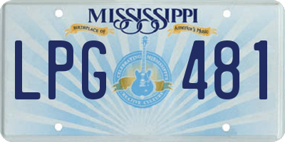 MS license plate LPG481