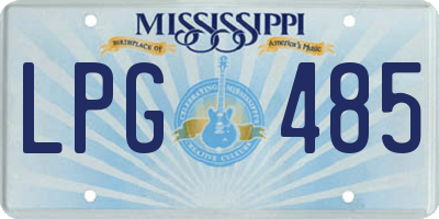 MS license plate LPG485