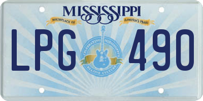 MS license plate LPG490