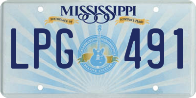 MS license plate LPG491