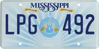 MS license plate LPG492
