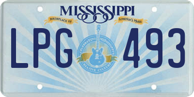 MS license plate LPG493