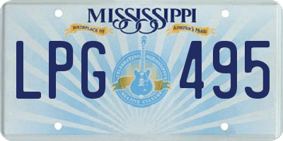 MS license plate LPG495