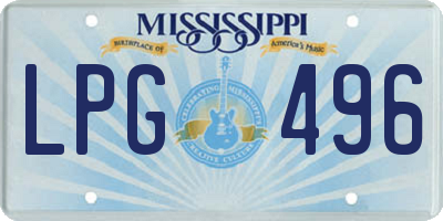 MS license plate LPG496