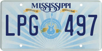 MS license plate LPG497