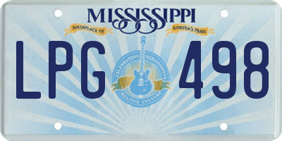 MS license plate LPG498