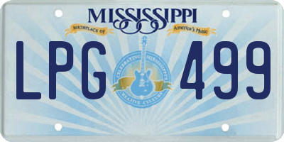 MS license plate LPG499