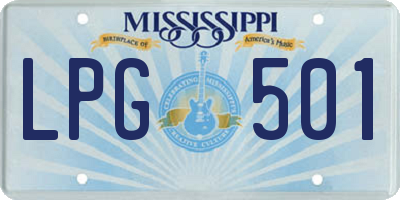 MS license plate LPG501