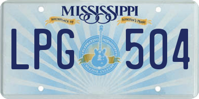 MS license plate LPG504