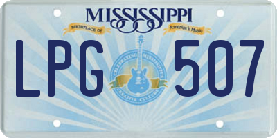 MS license plate LPG507