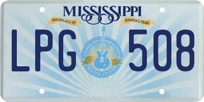 MS license plate LPG508