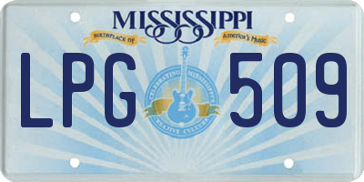 MS license plate LPG509