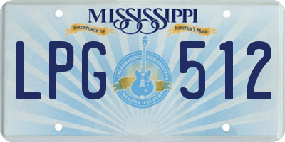 MS license plate LPG512