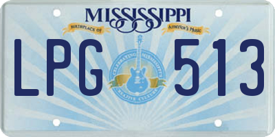 MS license plate LPG513