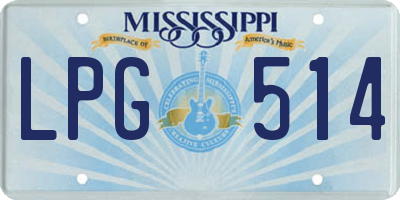 MS license plate LPG514
