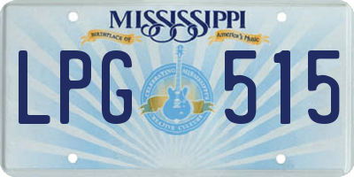 MS license plate LPG515