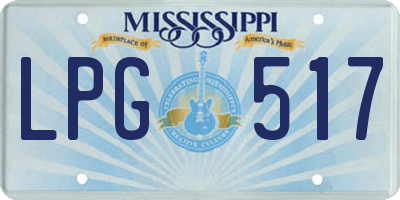MS license plate LPG517