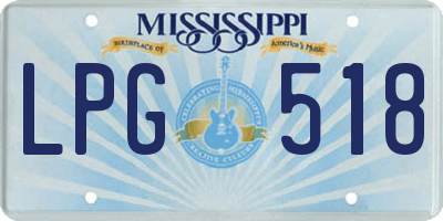 MS license plate LPG518
