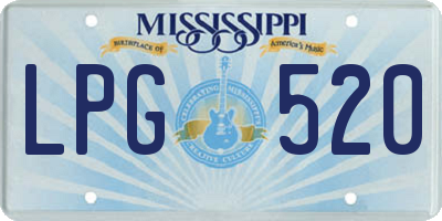 MS license plate LPG520
