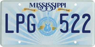 MS license plate LPG522