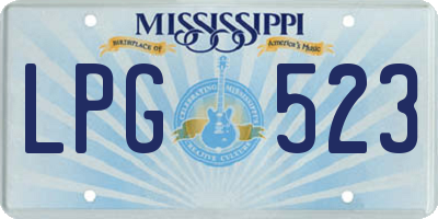 MS license plate LPG523