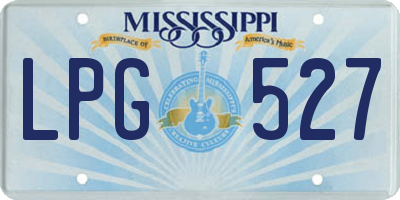 MS license plate LPG527