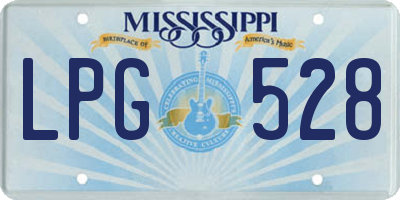 MS license plate LPG528
